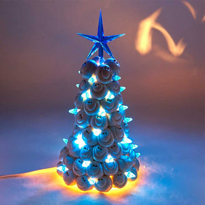 White with Blue Stars Holiday Tree