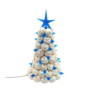 White with Blue Stars Holiday Tree