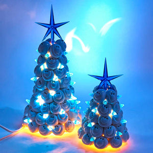 White with Blue Stars Holiday Tree